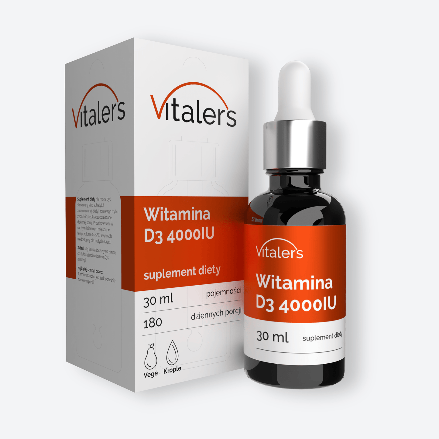 Vitaler's Witaminy 4000 IU Witamina D3, krople - 30 ml