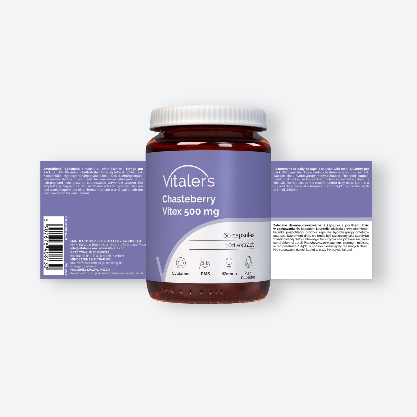 Vitaler's Ekstrakty Niepokalanek pospolity (Vitex) 500 mg - 60 kapsułek