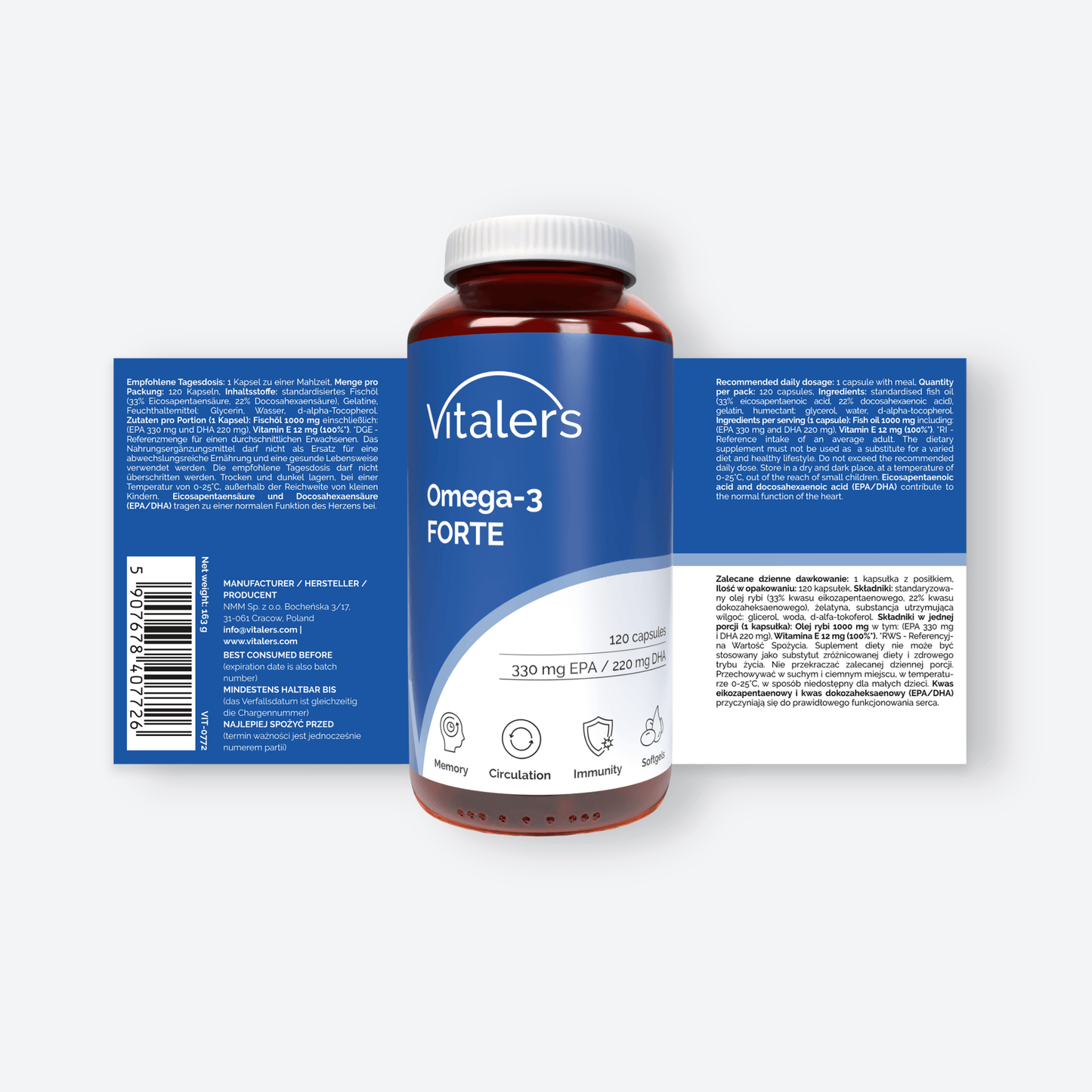 Vitaler's Omega Omega-3 FORTE 1000 mg - 120 kapsułek
