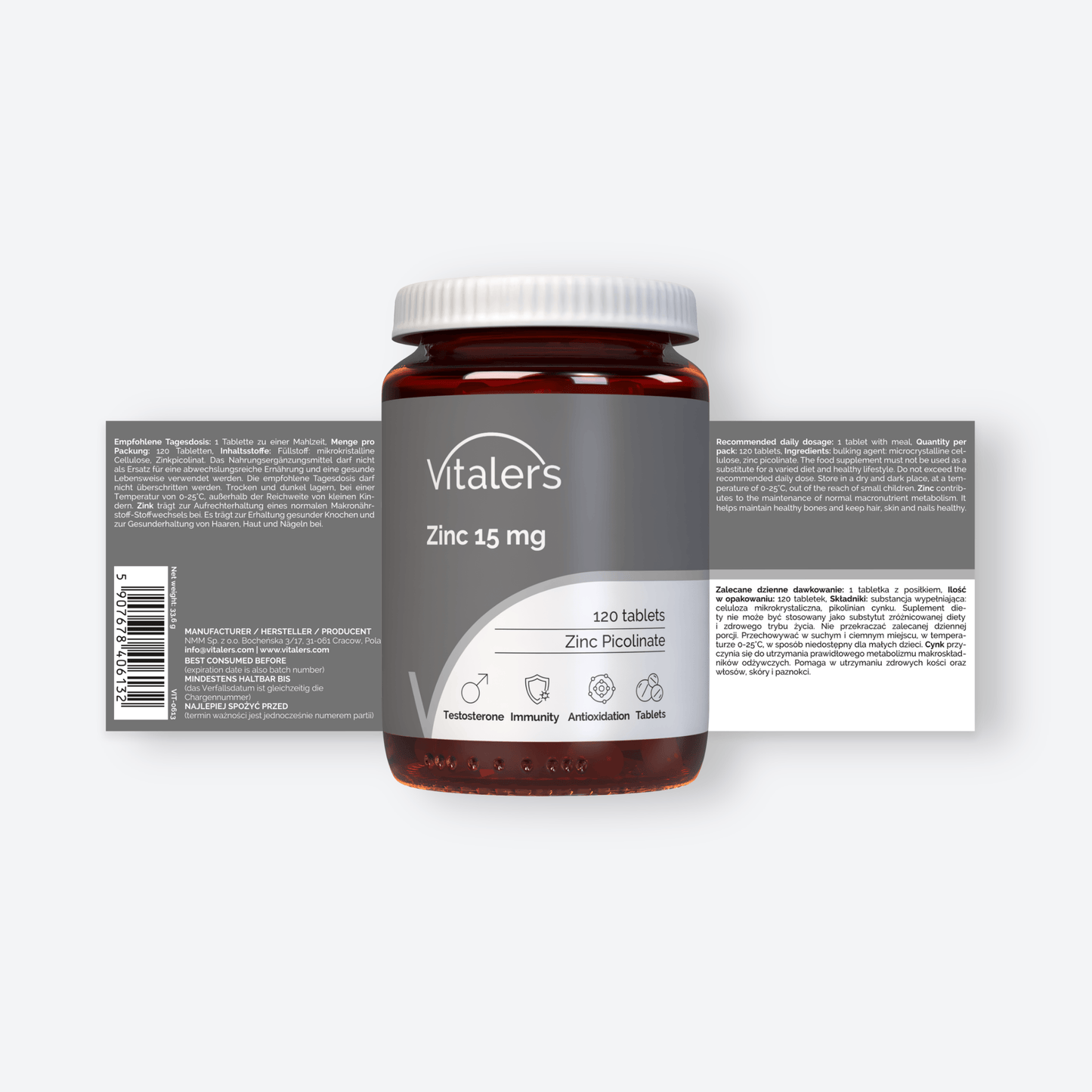 Vitaler's Minerały Pikolinian Cynku 15 mg - 120 tabletek