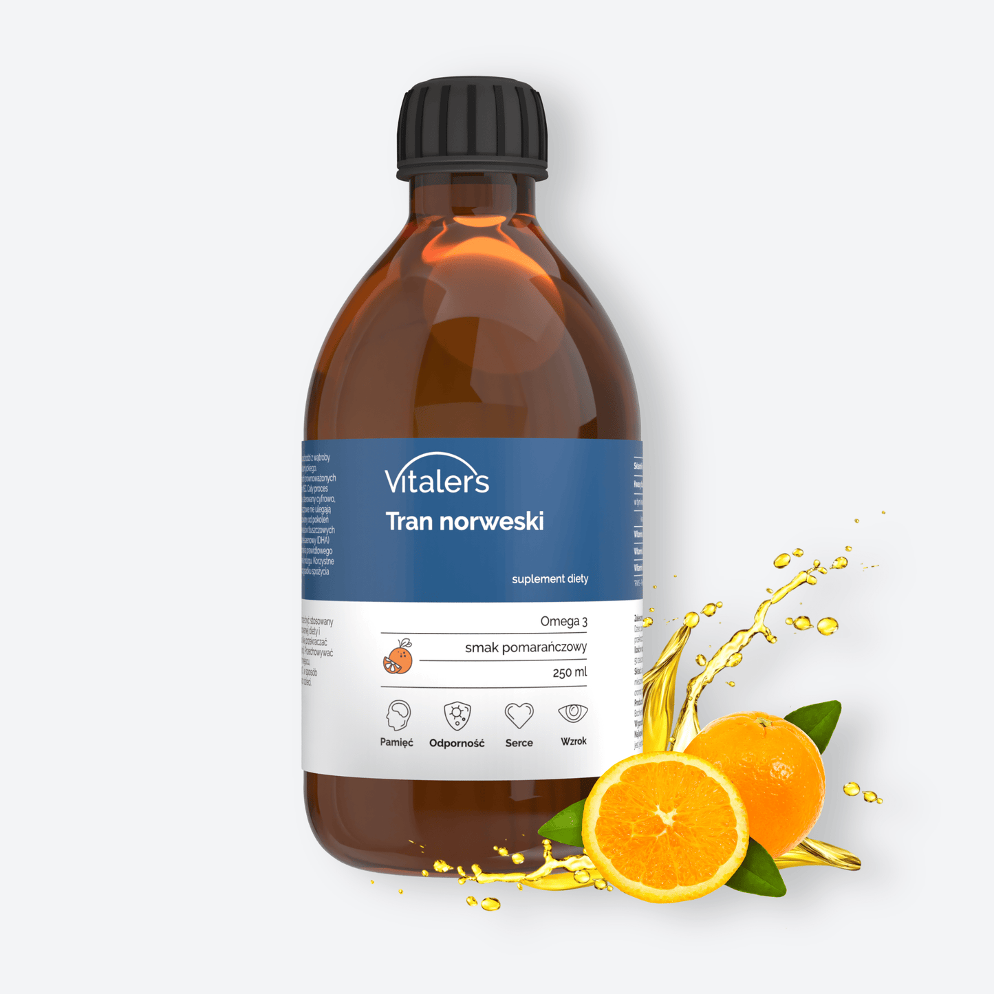 Vitaler's Omega Pomarańcza Tran Norweski Omega-3 1200 mg - 250 ml