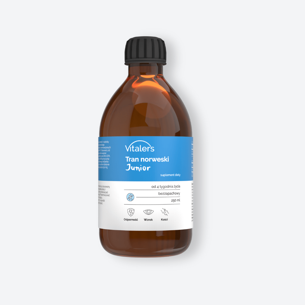 Tran Norweski Junior Omega-3 1200 mg dla dzieci - 250 ml
