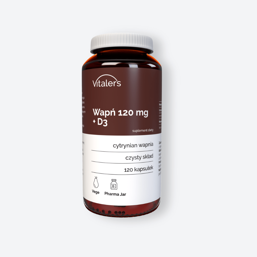 Vitaler's Minerały Wapń 120 mg + Witamina D3 1000 IU - 120 kapsułek