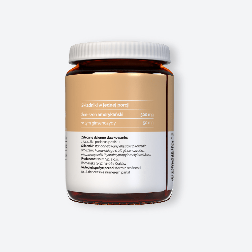 Vitaler's Adaptogeny Żeń-szeń koreański (Panax ginseng) 500 mg - 60 kapsułek