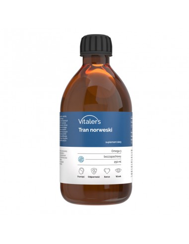 Vitaler's Tran norweski Omega-3 1200 mg bezzapachowy - 250 ml