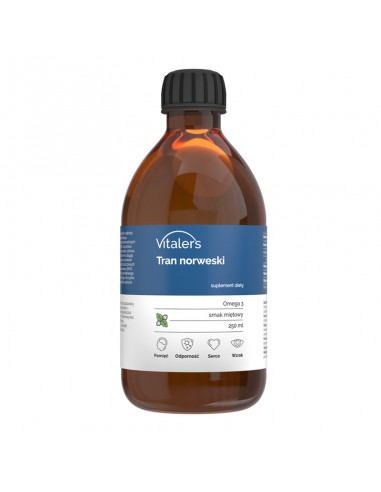 Vitaler's Tran norweski Omega-3 1200 mg smak miętowy - 250 ml