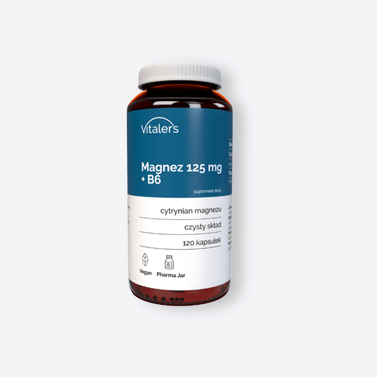 Vitaler's Magnez 125 mg + Witamina B6 12,5 mg - 120 kapsułek