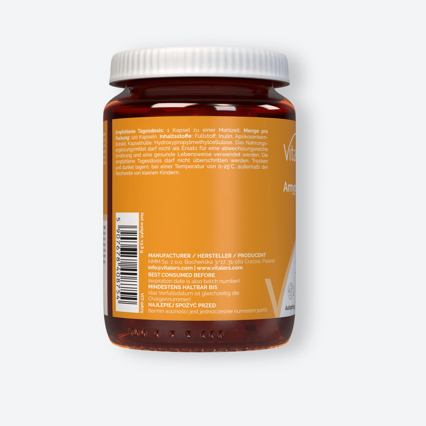 Vitaler's Ekstrakty Amigdalin B17 4 mg - 120 kapsułek