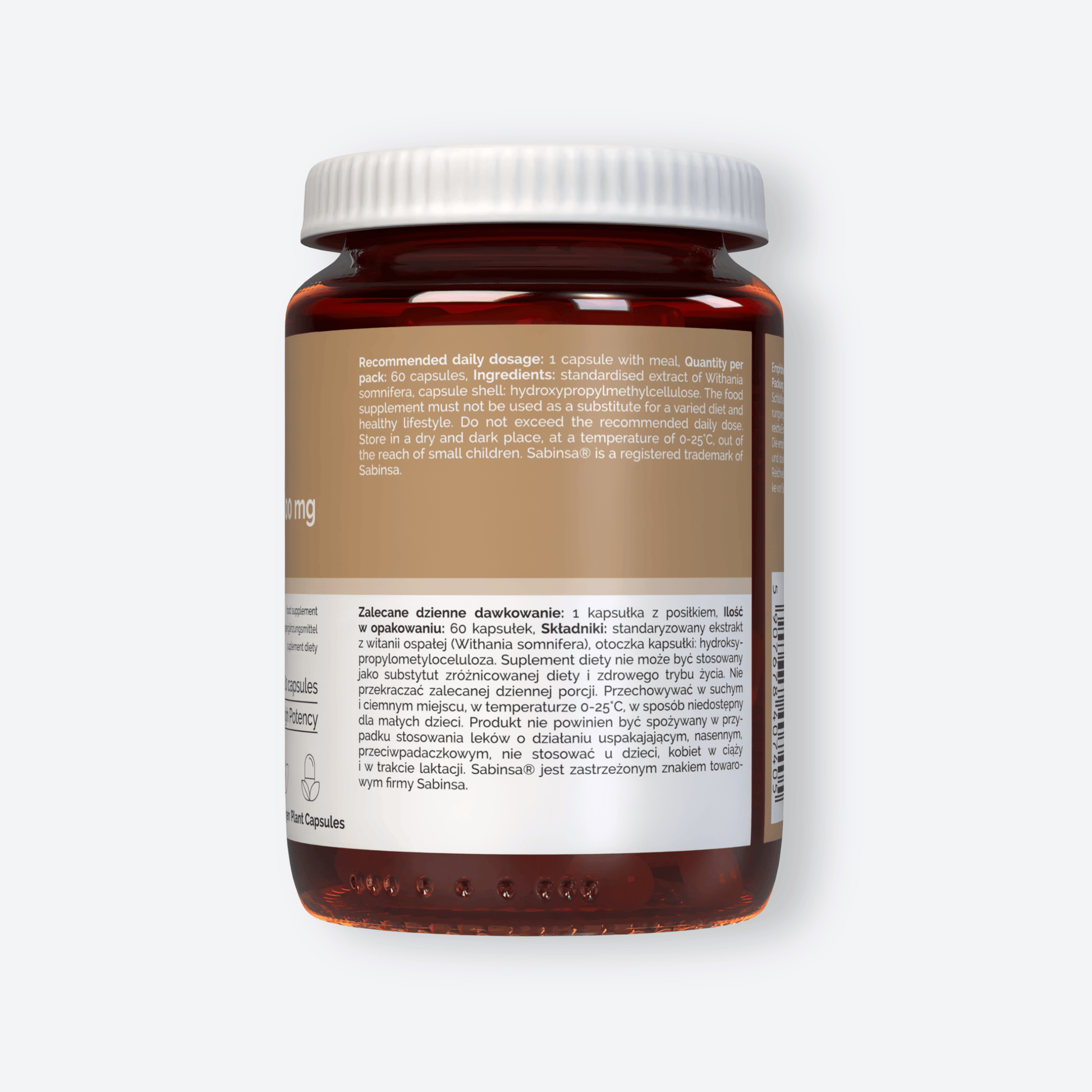 Vitaler's Adaptogeny Ashwagandha 600 mg - 60 kapsułek