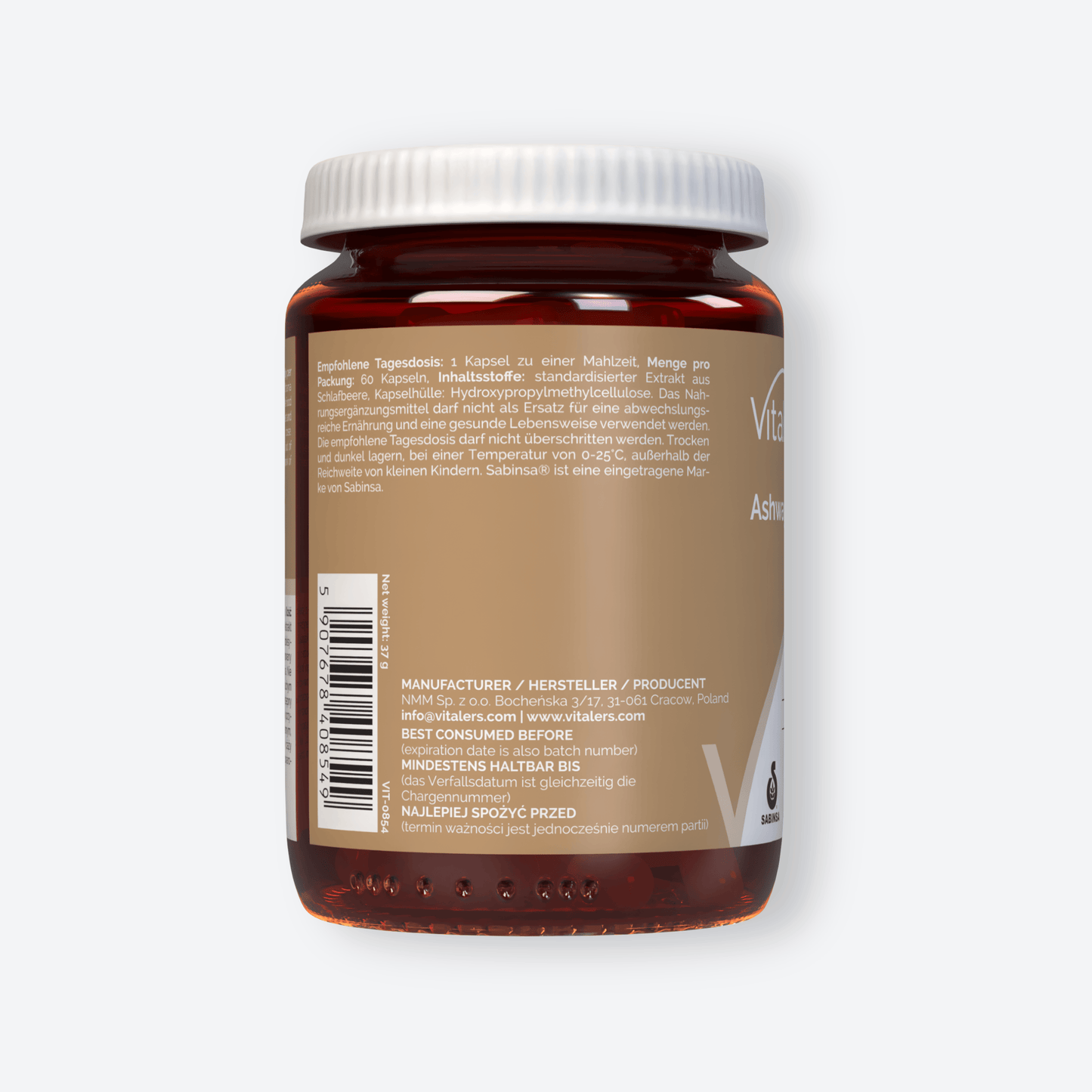 Vitaler's Adaptogeny Ashwagandha 600 mg - 60 kapsułek