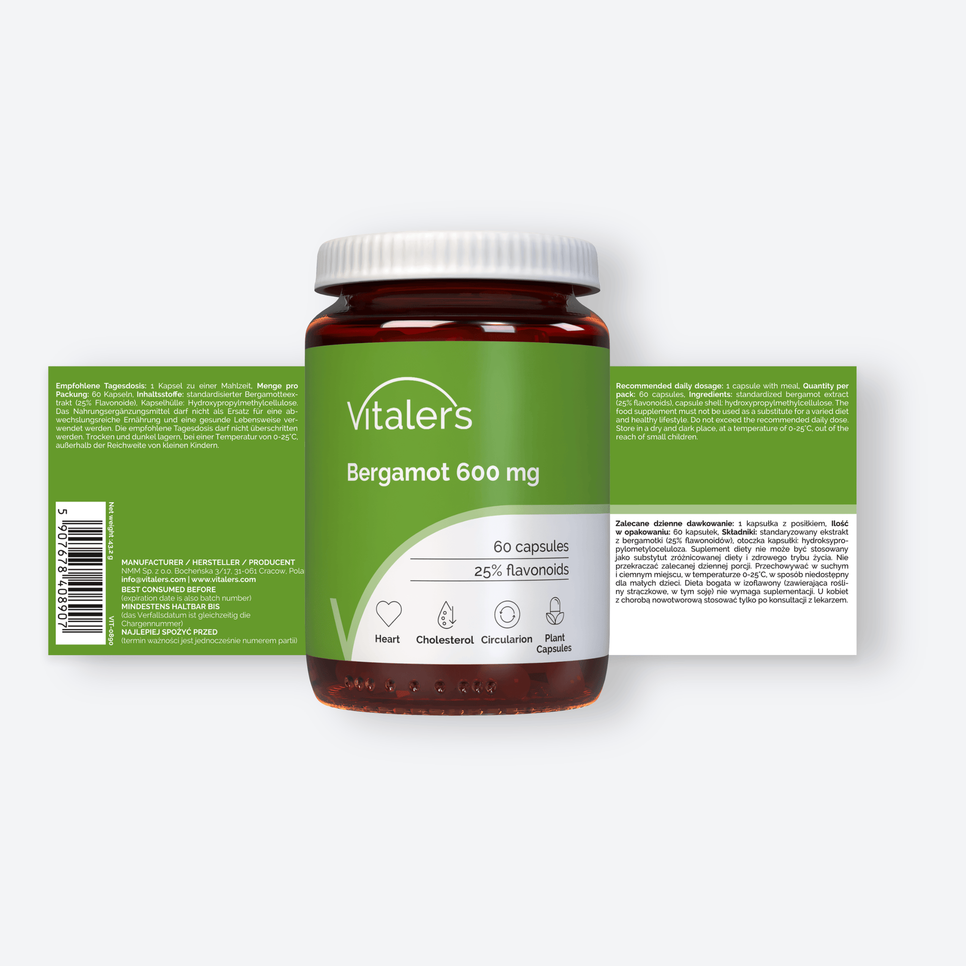 Vitaler's Ekstrakty Bergamotka 500 mg - 60 kapsułek