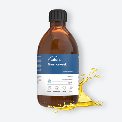 Vitaler's Omega Bezzapachowy Tran Norweski Omega-3 1200 mg - 250 ml