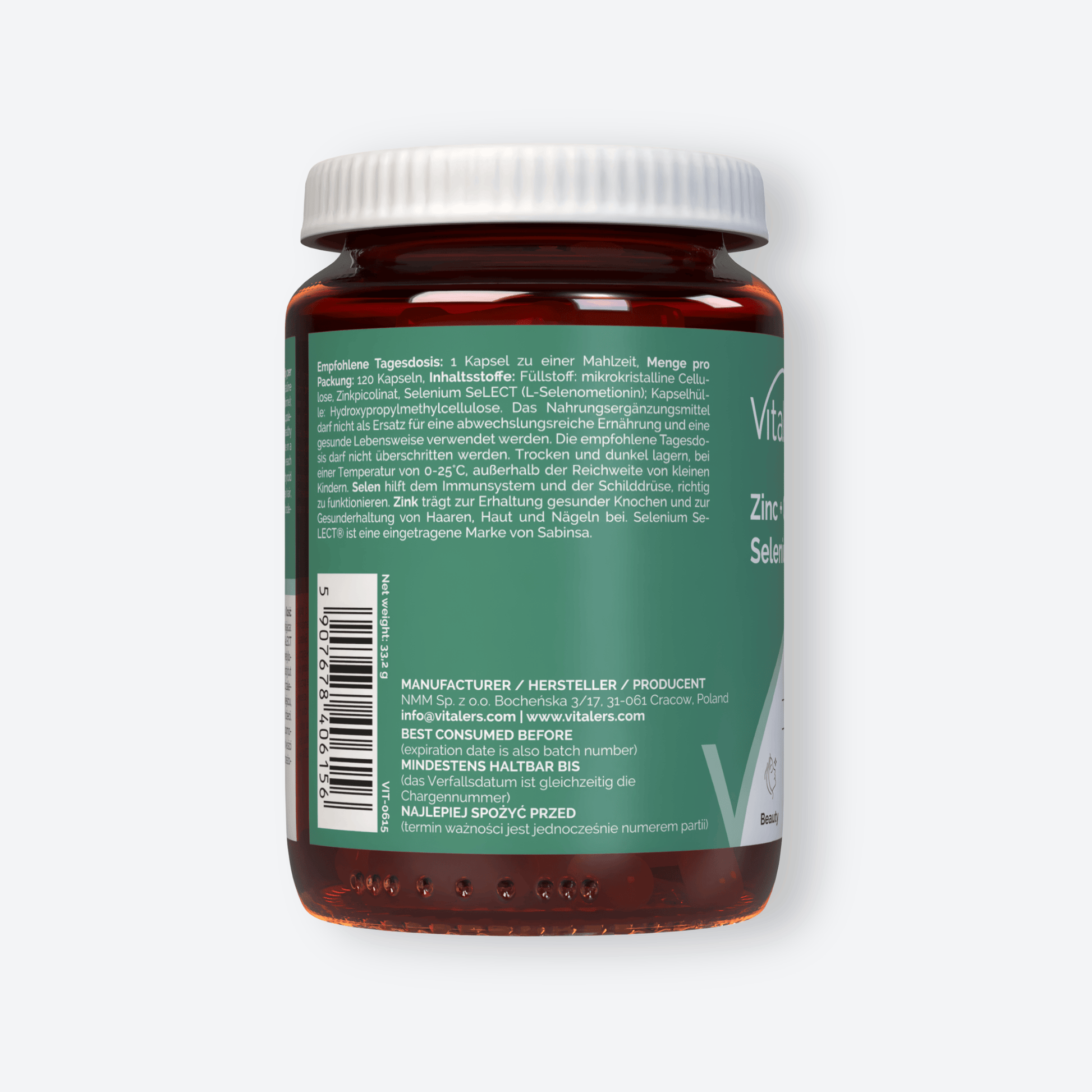 Vitaler's Minerały Cynk 15 mg + Selen 200 mcg - 120 kapsułek