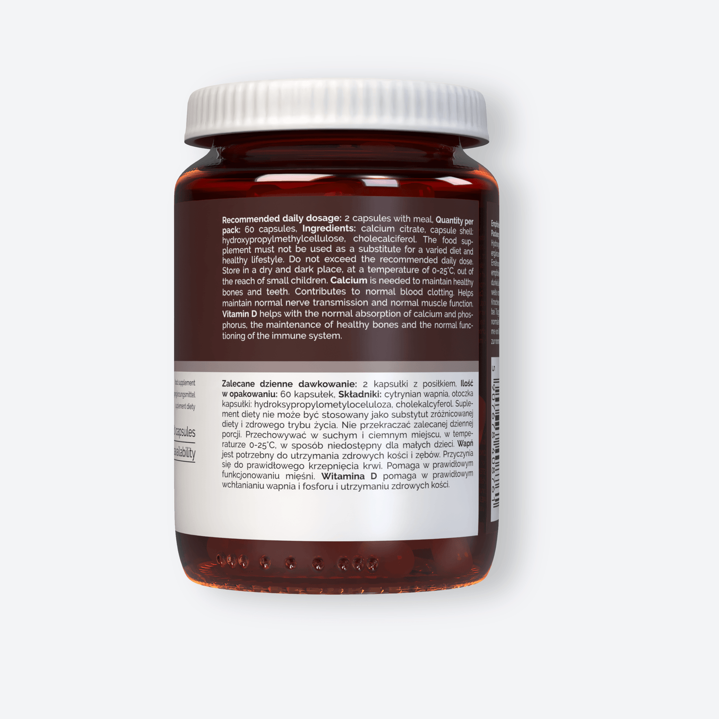 Vitaler's Minerały Cytrynian wapnia + Witamina D3 2000 IU - 60 kapsułek