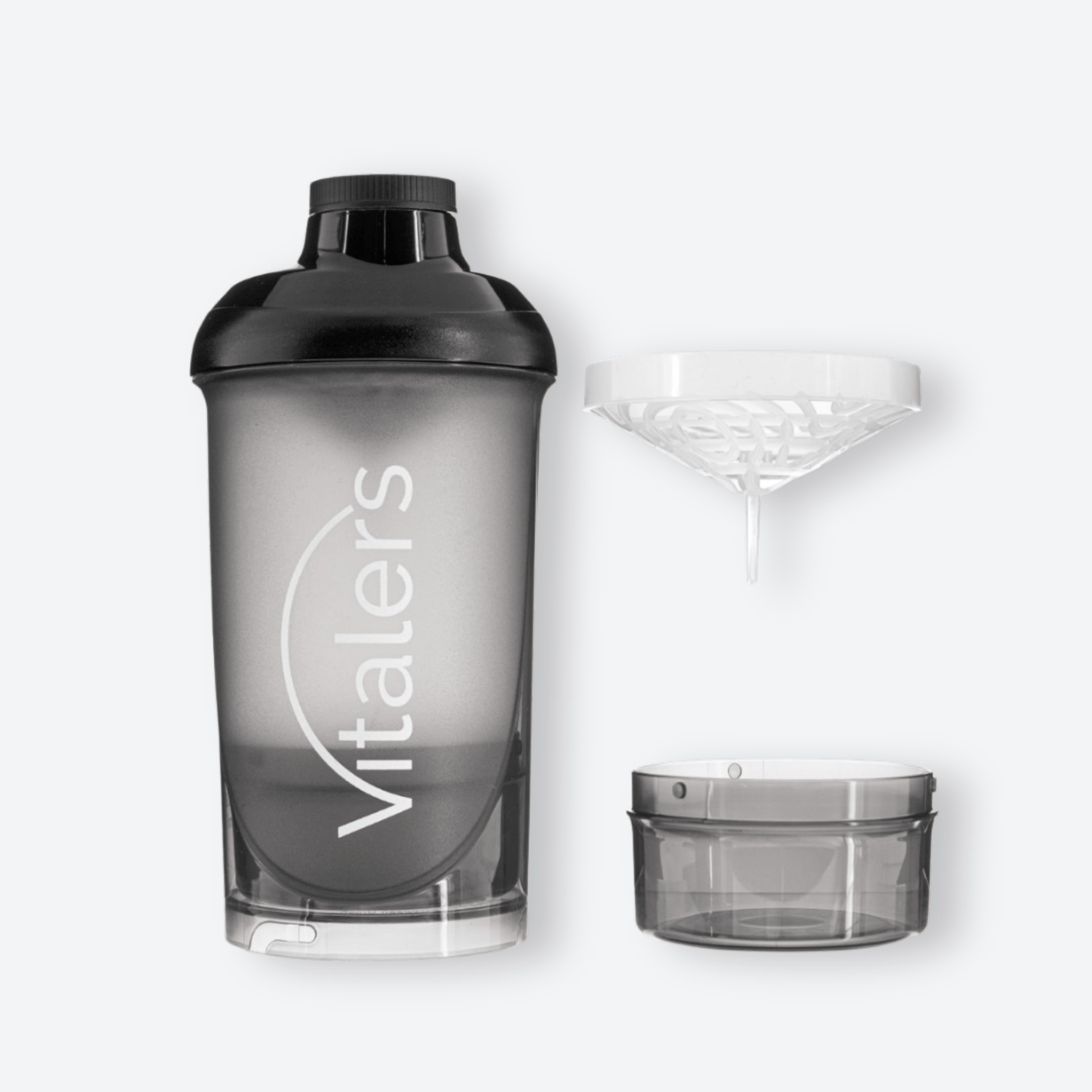 Vitaler's Akcesoria Czarny shaker z sitkiem - 500 ml + 150 ml