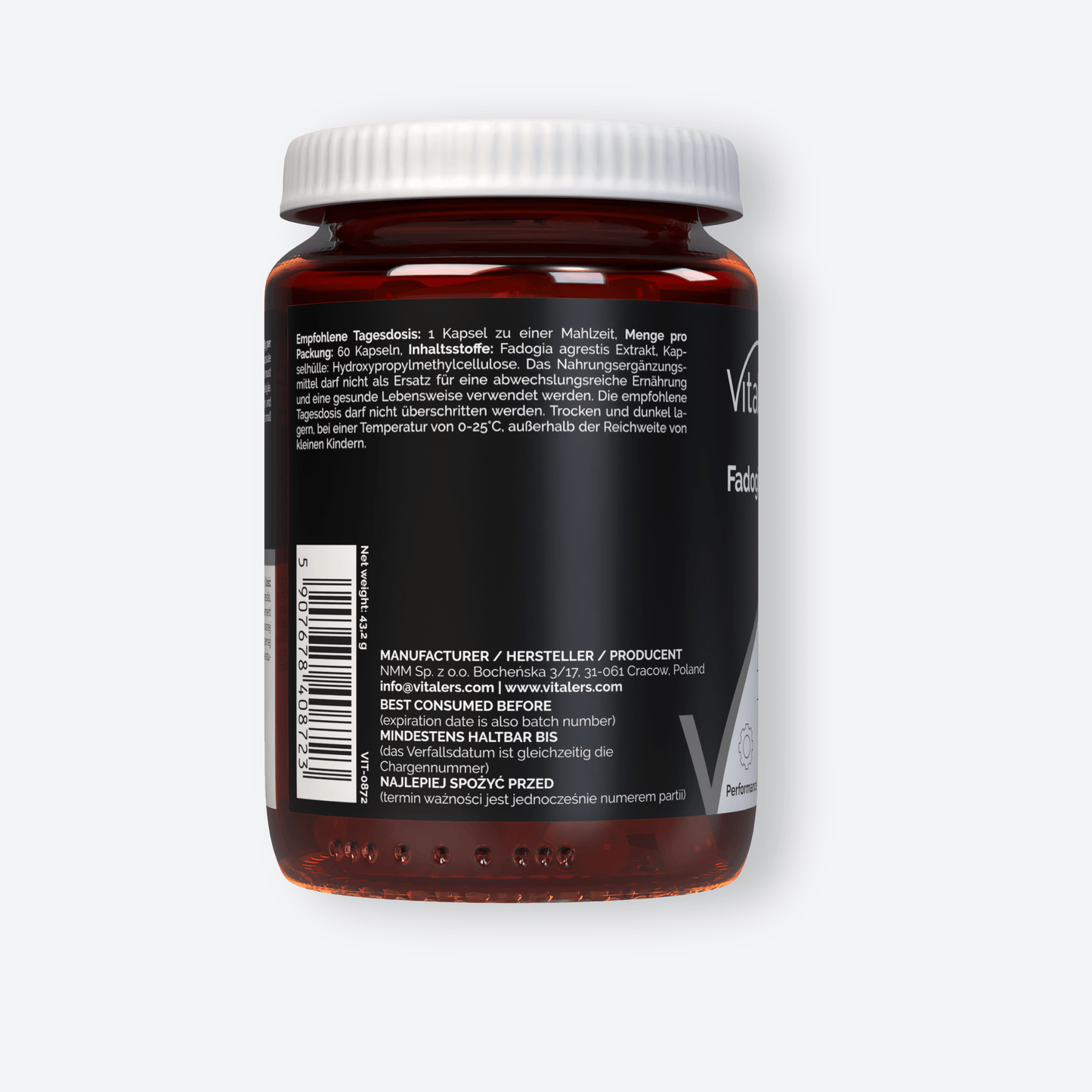 Vitaler's Ekstrakty Fadogia agrestis 600 mg - 60 kapsułek