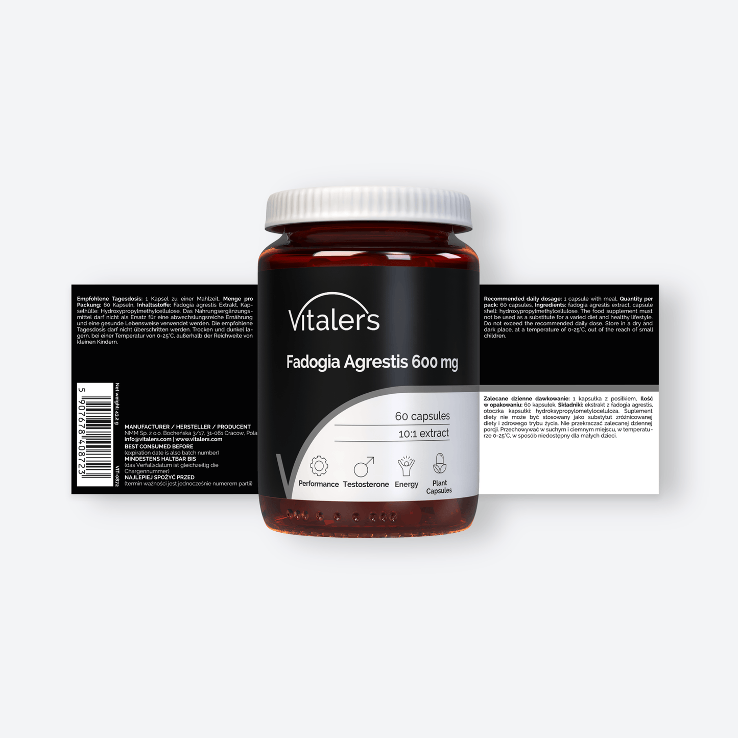 Vitaler's Ekstrakty Fadogia agrestis 600 mg - 60 kapsułek