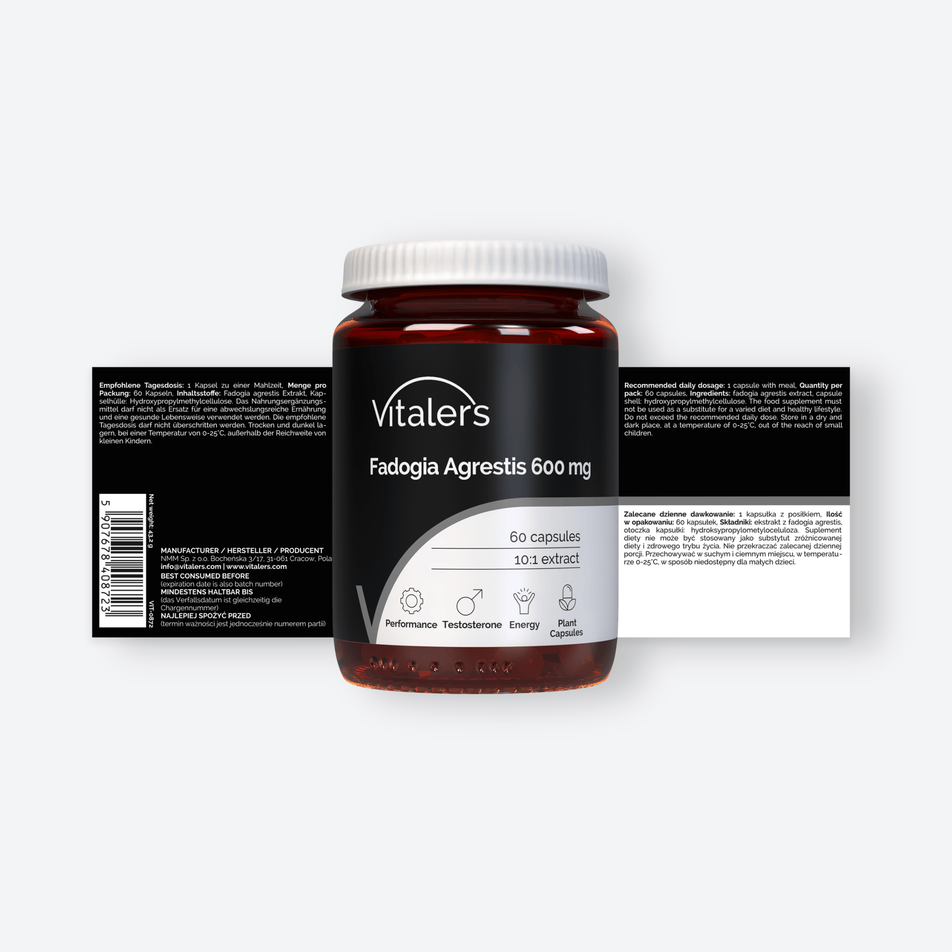 Vitaler's Ekstrakty Fadogia agrestis 600 mg - 60 kapsułek