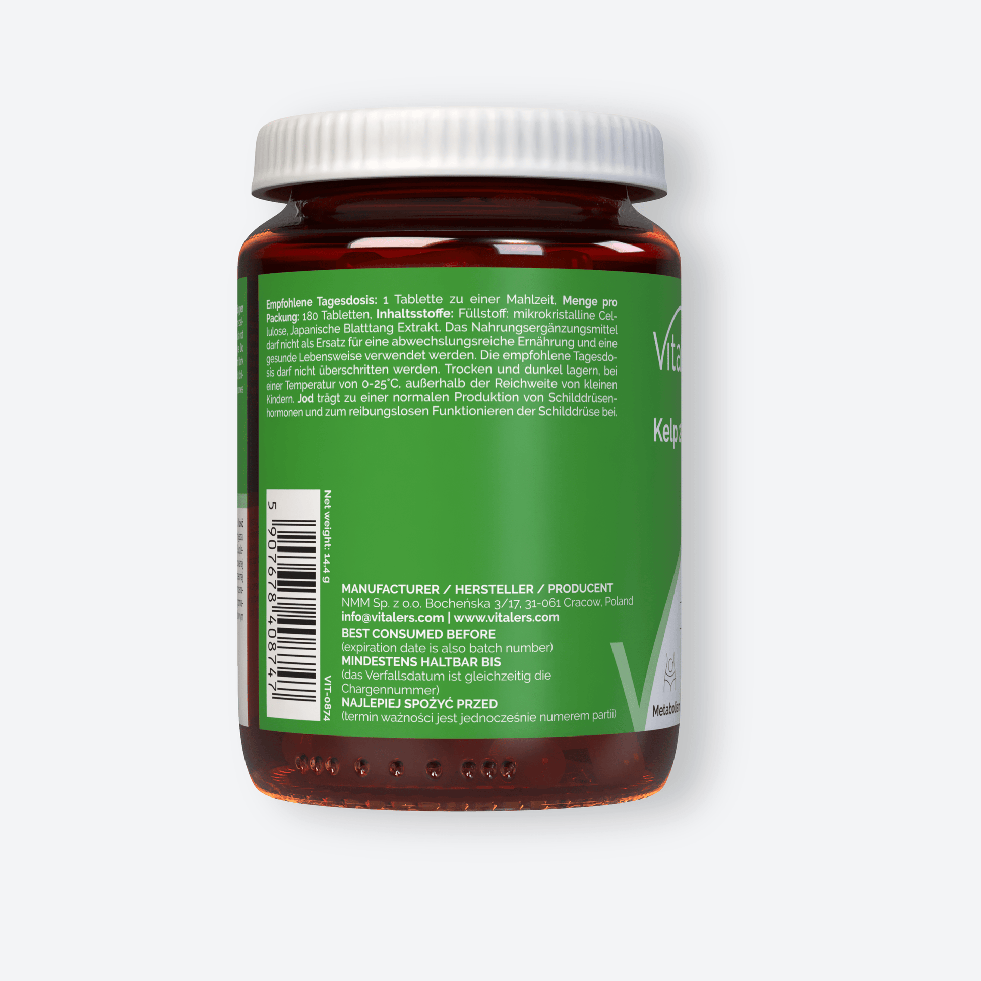 Vitaler's Minerały Kelp 20 mg - 180 tabletek