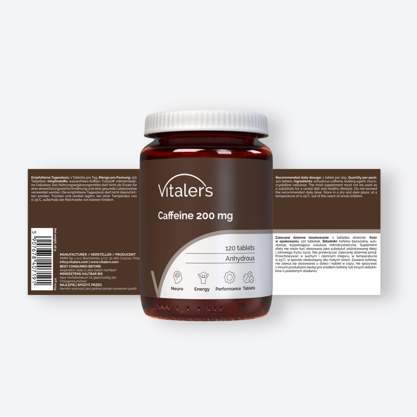 Vitaler's Antyoksydanty Kofeina 200 mg - 120 tabletek