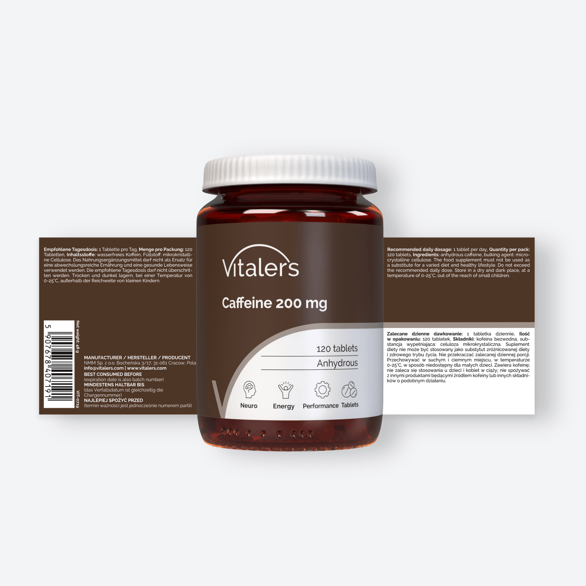 Vitaler's Antyoksydanty Kofeina 200 mg - 120 tabletek