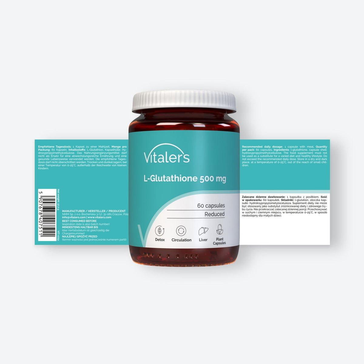 Vitaler's Aminokwasy L-Glutathione 500 mg - 60 kapsułek