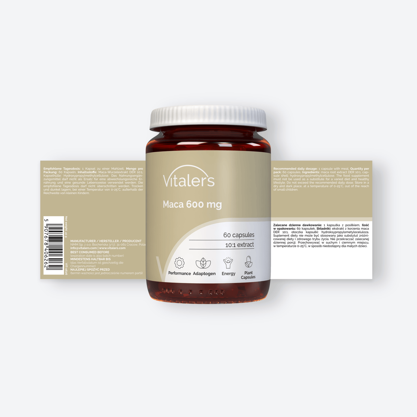 Vitaler's Adaptogeny Maca 600 mg - 60 kapsułek