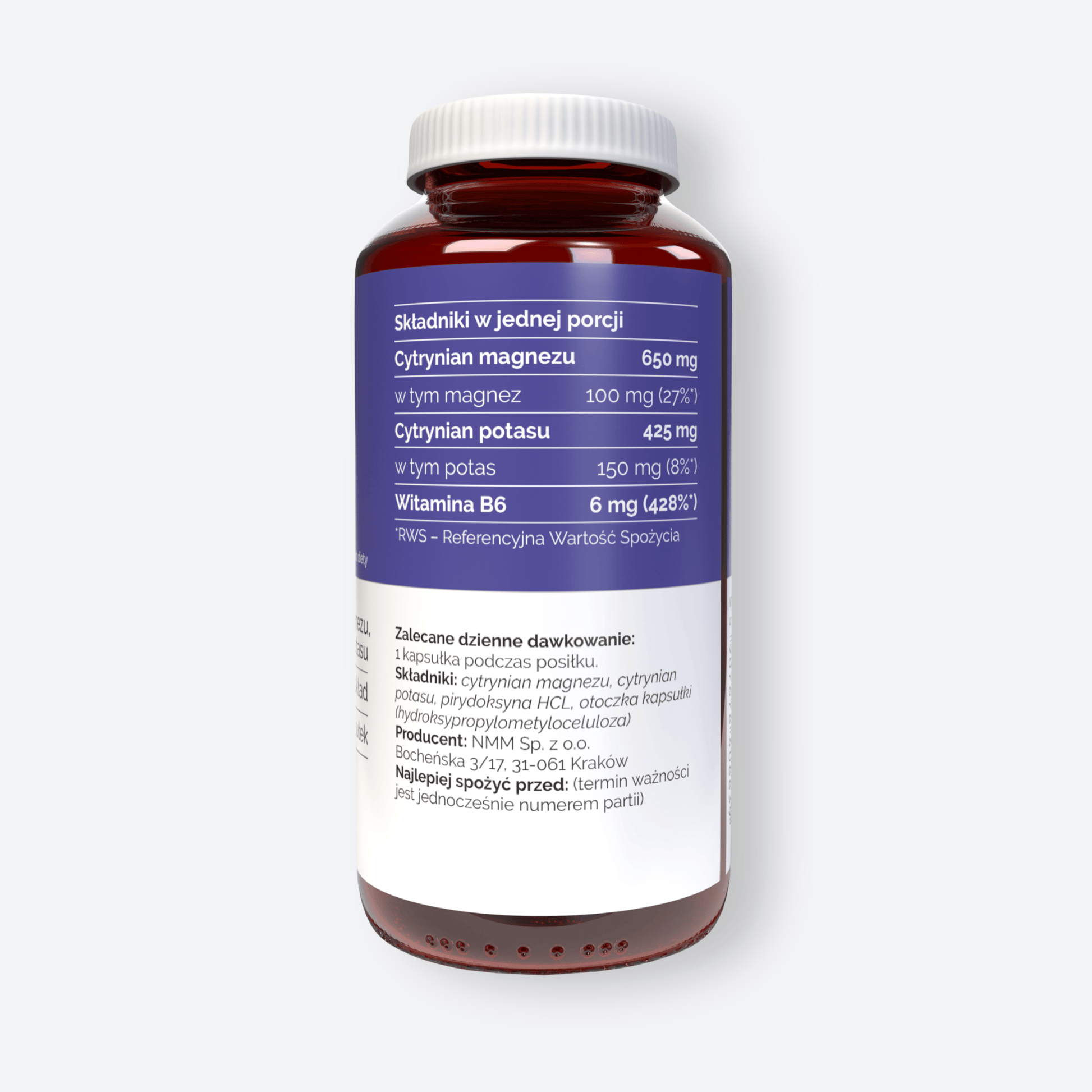 Vitaler's Minerały Magnez 100 mg + Potas 150 mg + Witamina B6 6 mg - 120 kapsułek