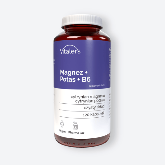 Vitaler's Minerały Magnez 100 mg + Potas 150 mg + Witamina B6 6 mg - 120 kapsułek
