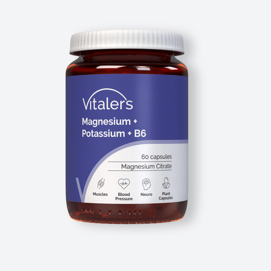 Vitaler's Minerały Magnez 100 mg + Potas 150 mg + Witamina B6 6 mg - 60 kapsułek