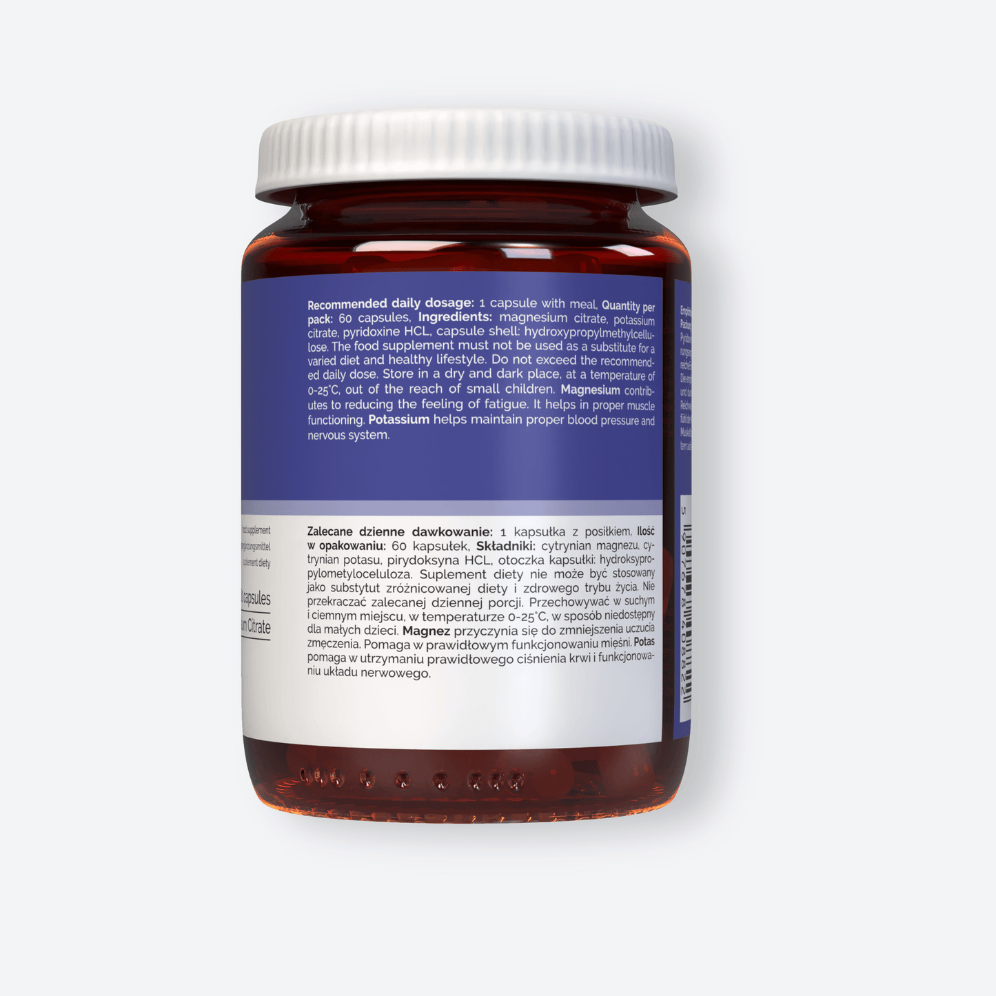 Vitaler's Minerały Magnez 100 mg + Potas 150 mg + Witamina B6 6 mg - 60 kapsułek