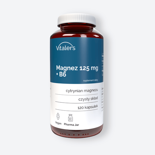 Vitaler's Minerały Magnez 125 mg + Witamina B6 12,5 mg - 120 kapsułek