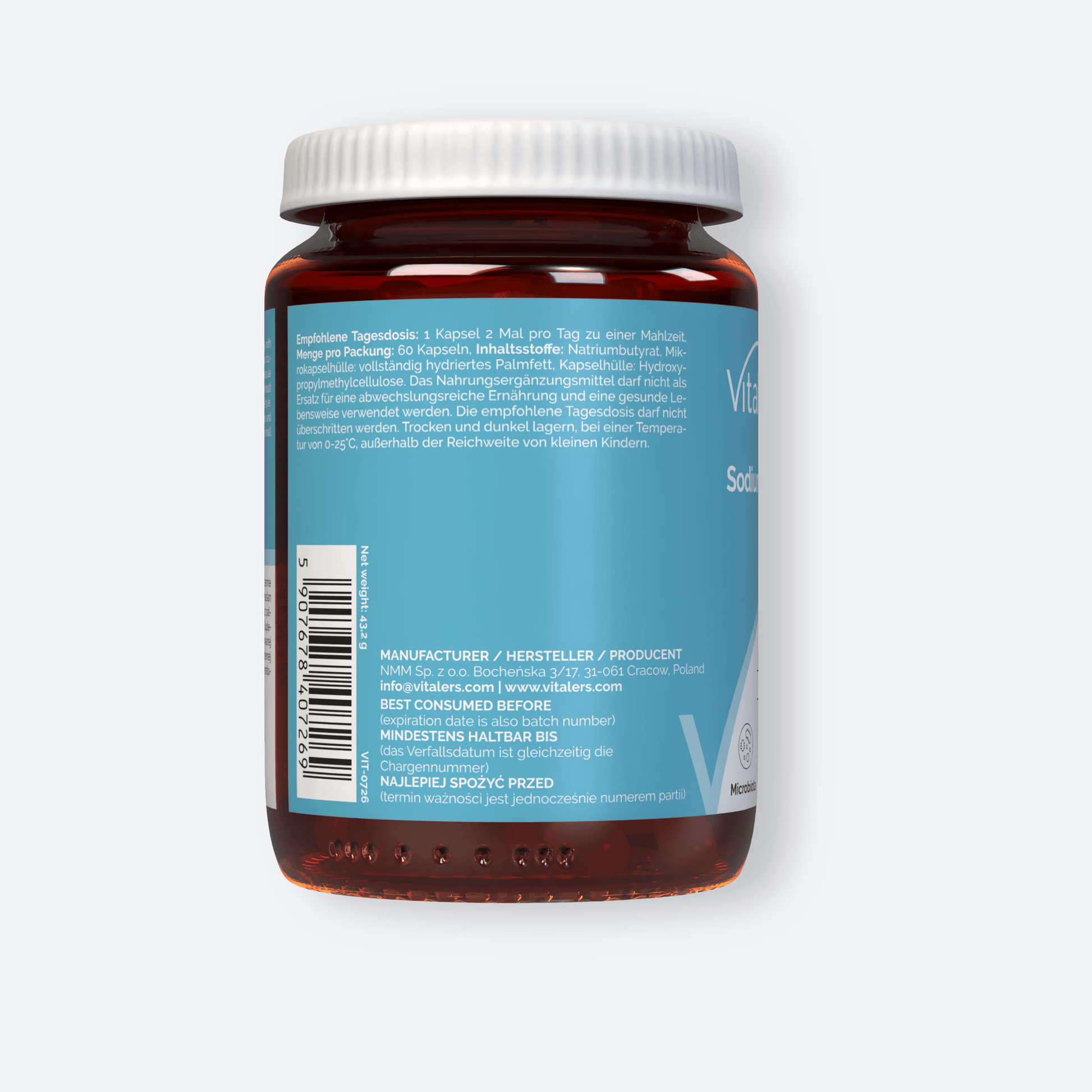 Vitaler's Probiotyki Maślan sodu 600 mg - 60 kapsułek