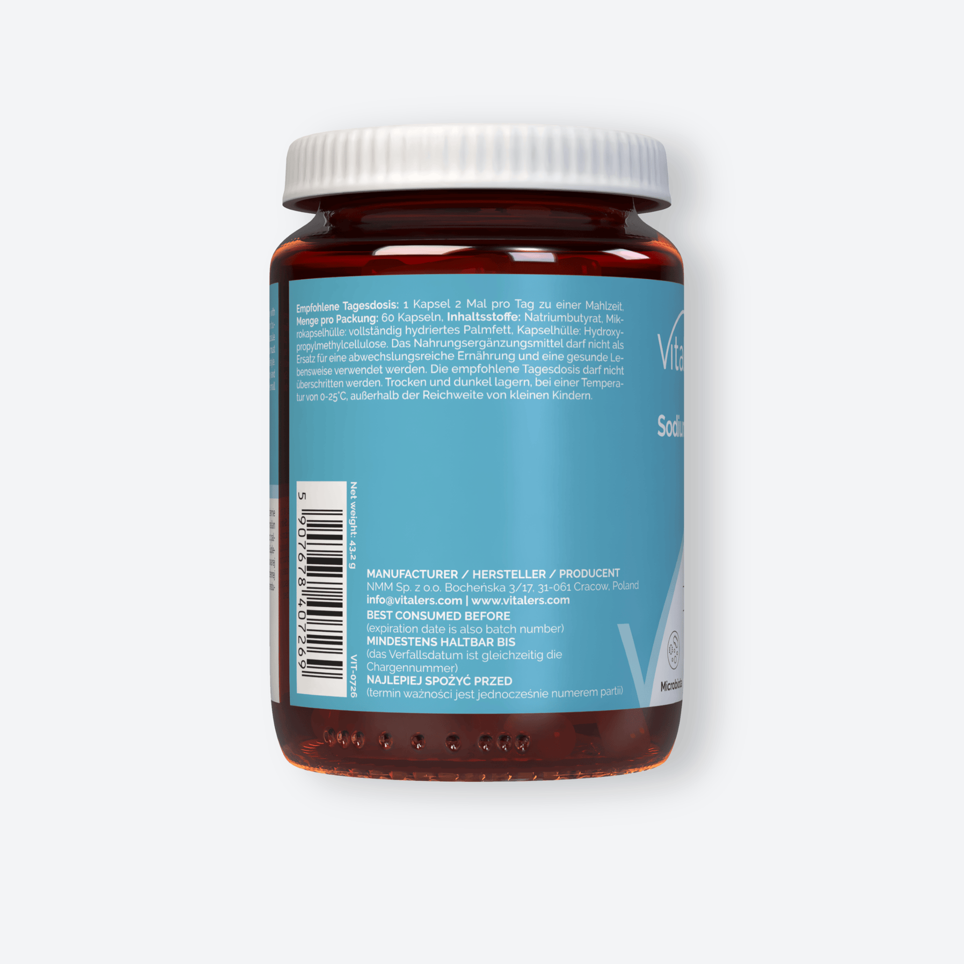Vitaler's Probiotyki Maślan sodu 600 mg - 60 kapsułek