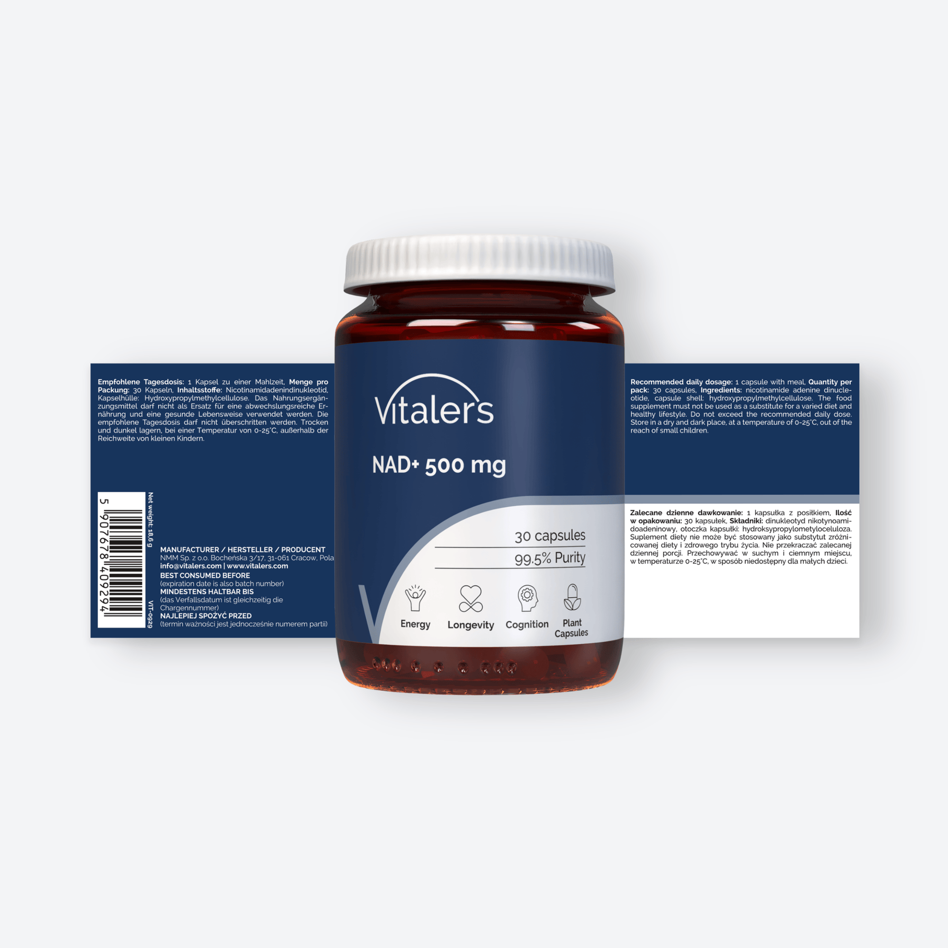Vitaler's Antyoksydanty NAD+ 500 mg - 30 kapsułek