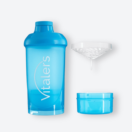 Vitaler's Akcesoria Niebieski shaker z sitkiem - 500 ml + 150 ml