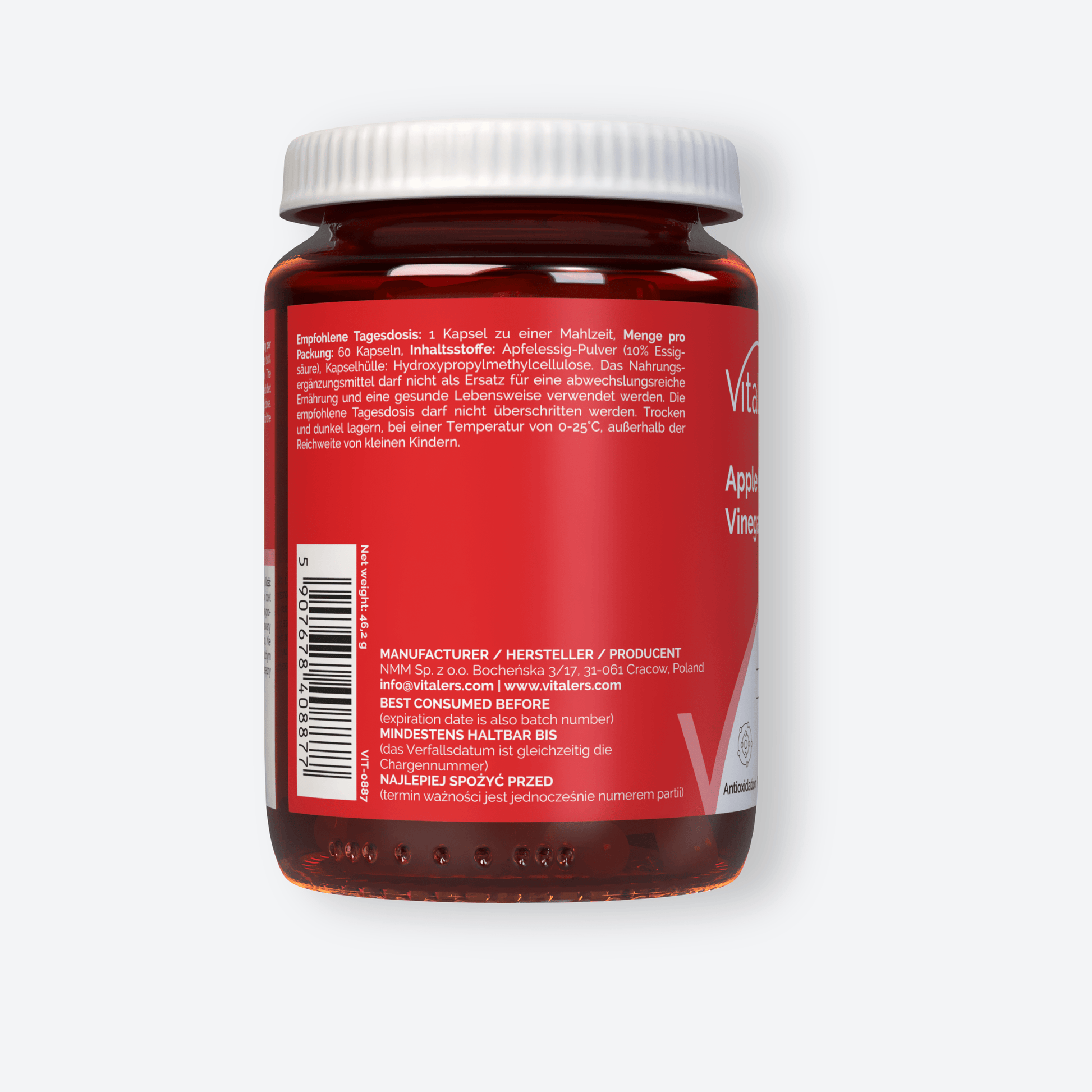 Vitaler's Specjalistyczne Ocet jabłkowy 650 mg - 60 kapsułek