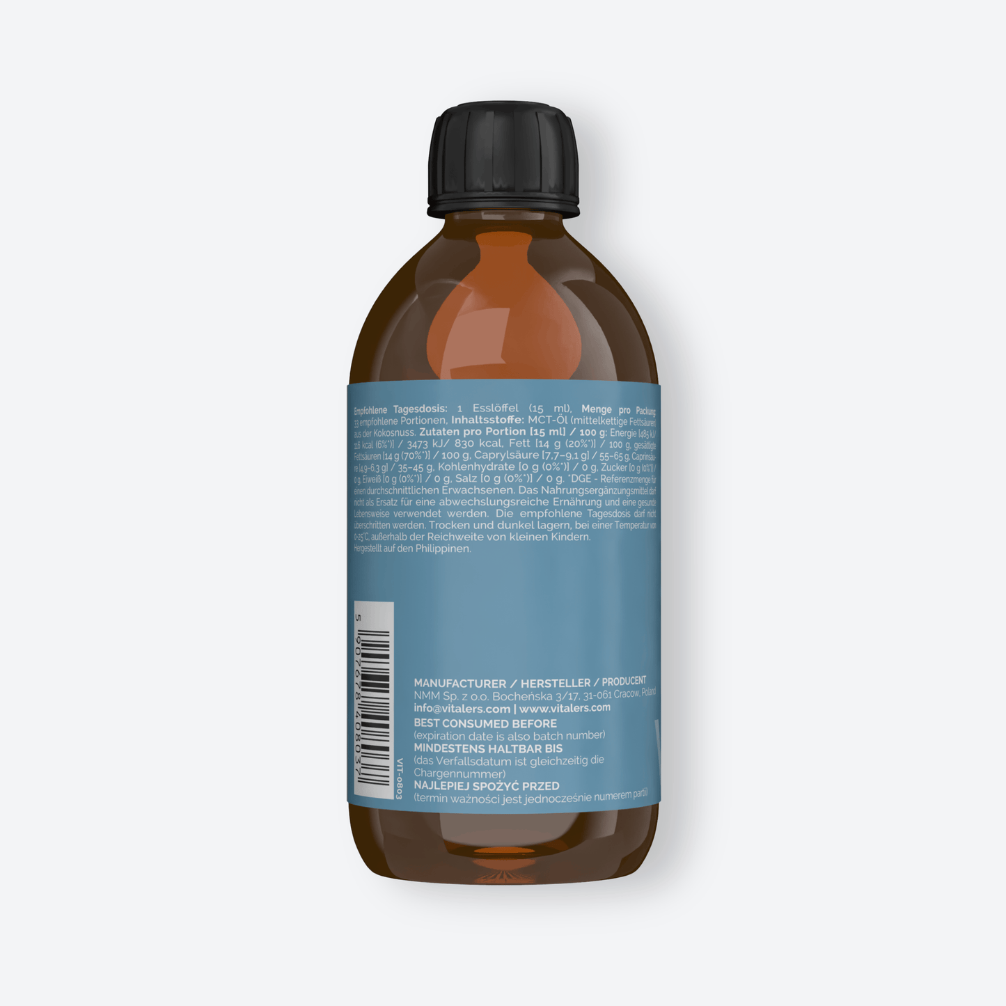 Vitaler's Olej MCT Olej MCT z Kokosa - 500 ml