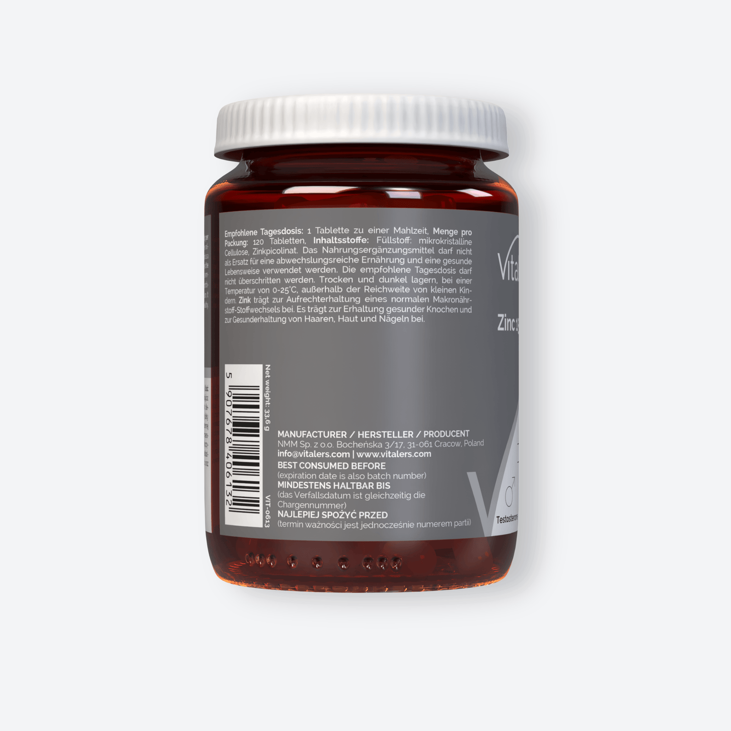 Vitaler's Minerały Pikolinian Cynku 15 mg - 120 tabletek