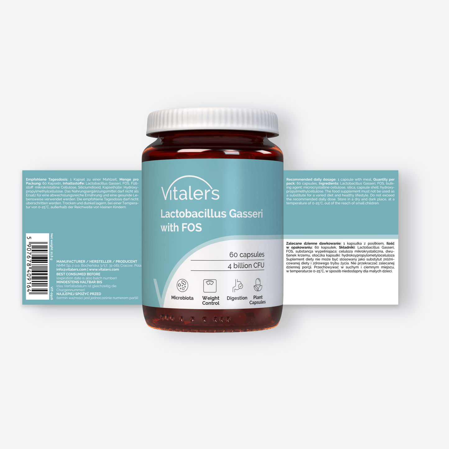 Vitaler's Probiotyki Probiotyk Lactobacillus Gasseri z FOS - 60 kapsułek