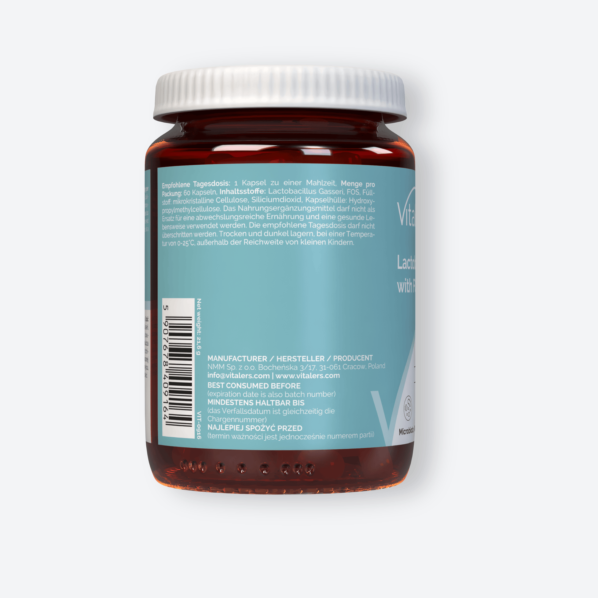 Vitaler's Probiotyki Probiotyk Lactobacillus Gasseri z FOS - 60 kapsułek