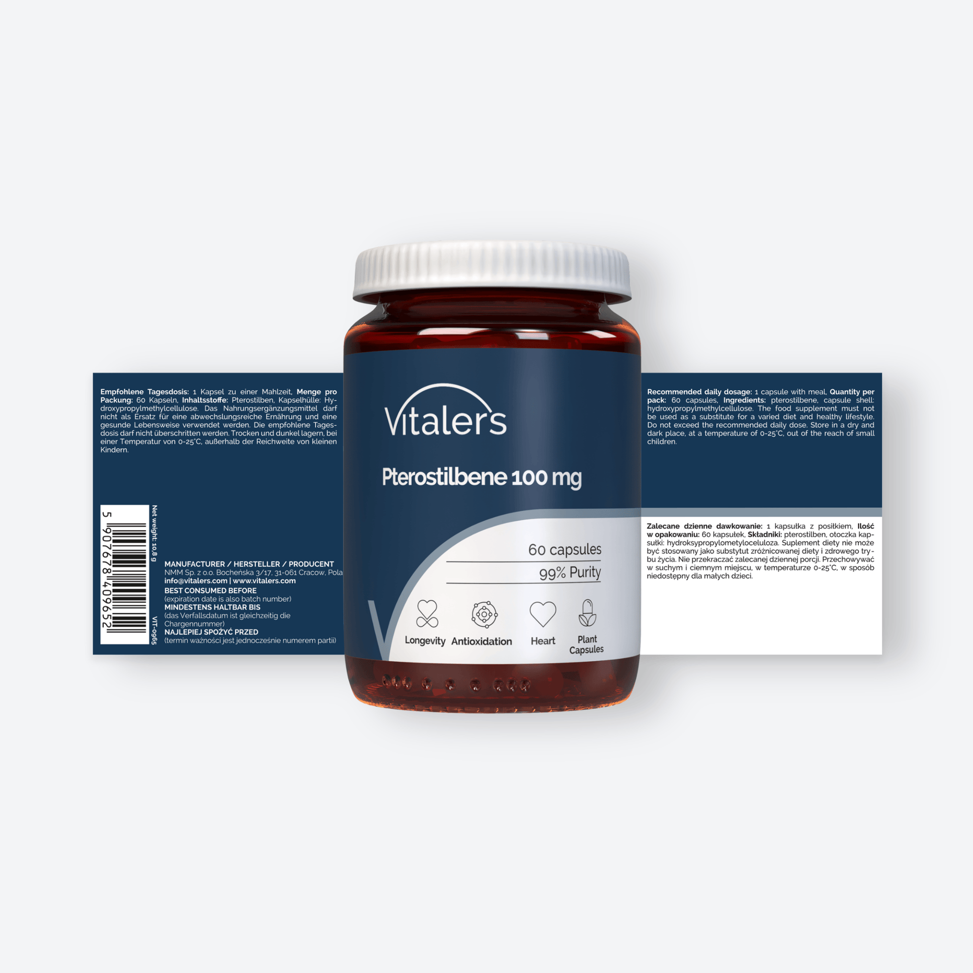 Vitaler's Ekstrakty Pterostilben 100 mg - 60 kapsułek
