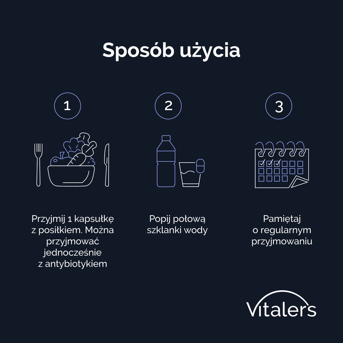 Vitaler's Probiotyki Saccharomyces Boulardii z FOS - 60 kapsułek