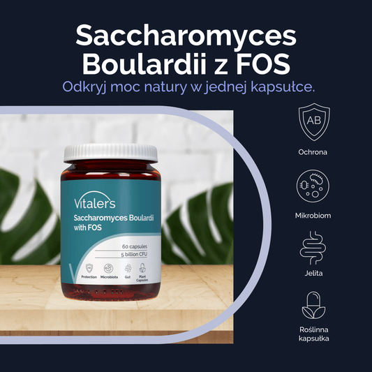 Vitaler's Probiotyki Saccharomyces Boulardii z FOS - 60 kapsułek