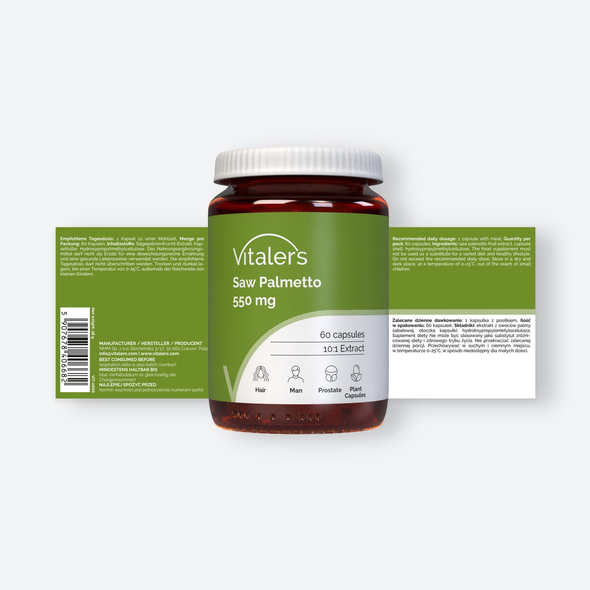 Vitaler's Ekstrakty Saw Palmetto 550 mg - 60 kapsułek