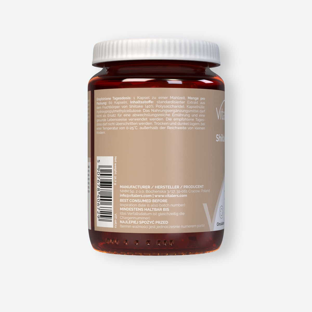 Vitaler's Ekstrakty Shiitake 400 mg - 60 kapsułek