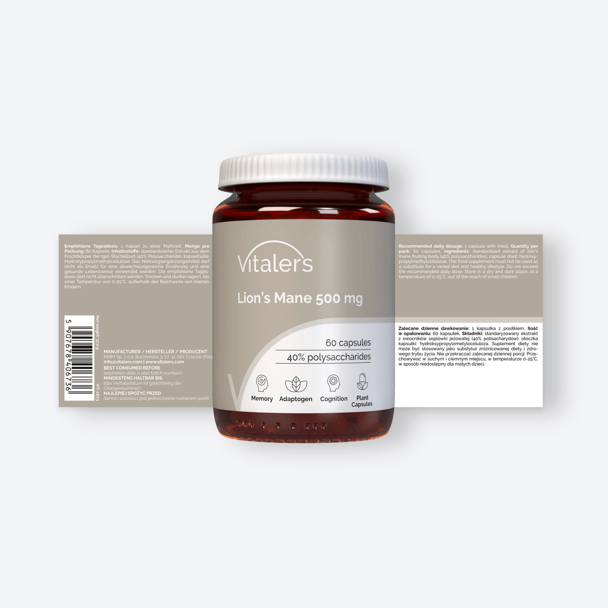 Vitaler's Ekstrakty Soplówka Jeżowata 500 mg - 60 kapsułek