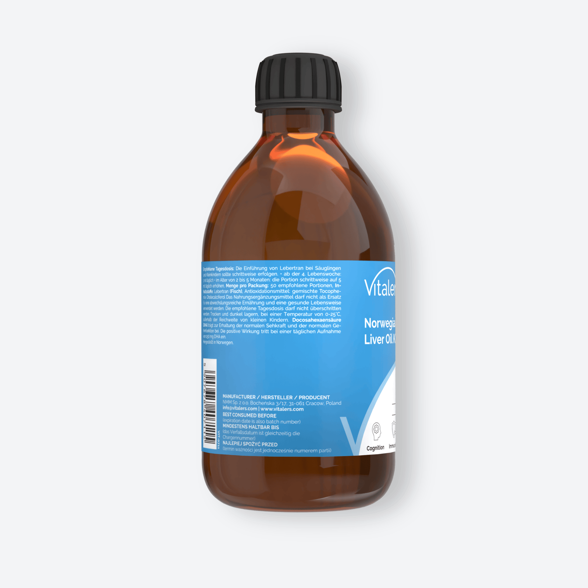Vitaler's Omega Tran Norweski Junior Omega-3 1200 mg dla dzieci - 250 ml