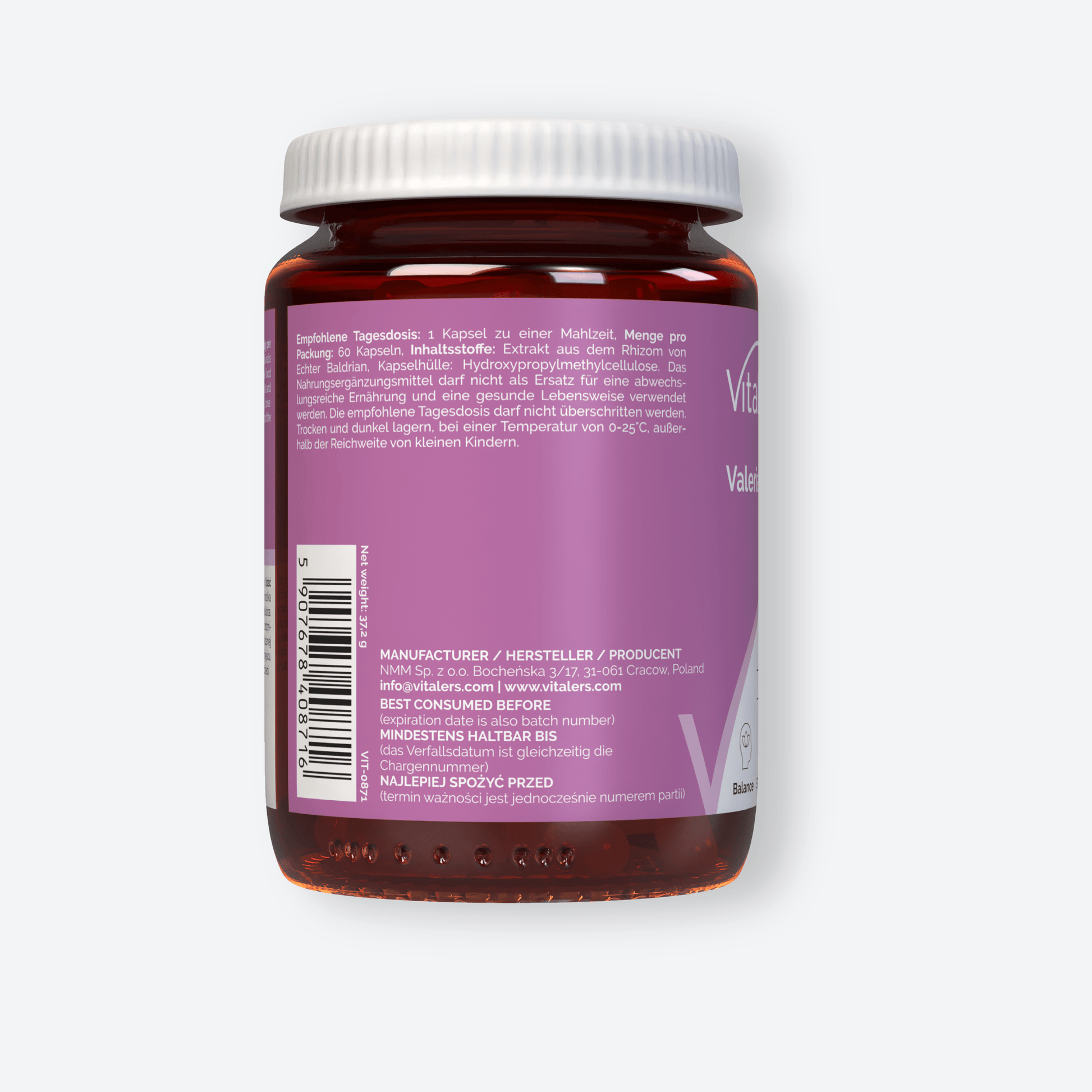 Vitaler's Ekstrakty Waleriana 500 mg - 60 kapsułek