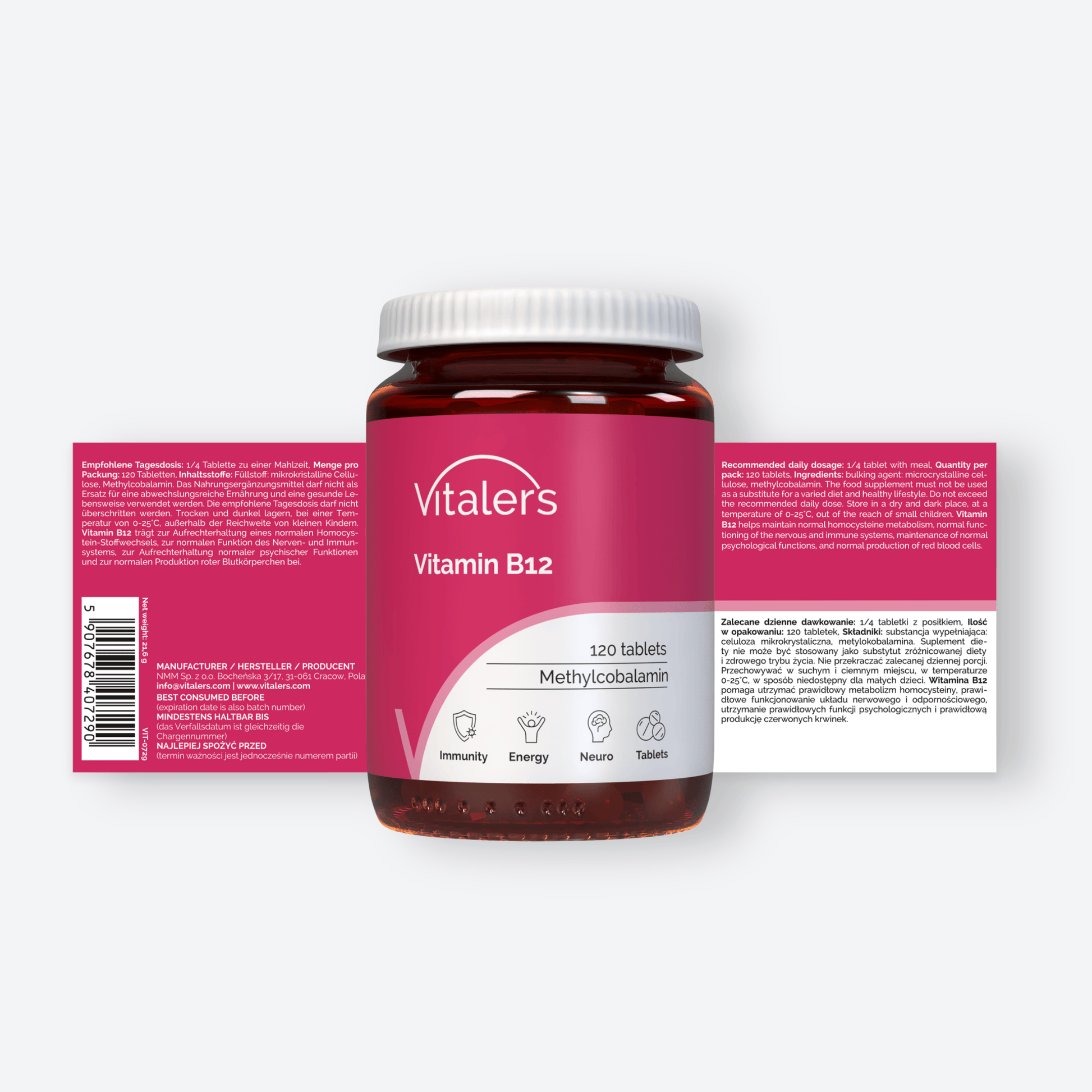 Vitaler's Witaminy Witamina B12 100 mcg - 120 tabletek